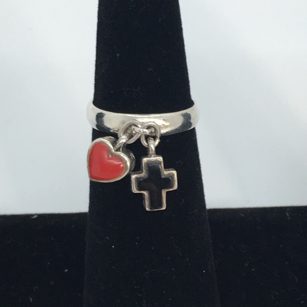 Sterling Silver Dangle Ring - image 1